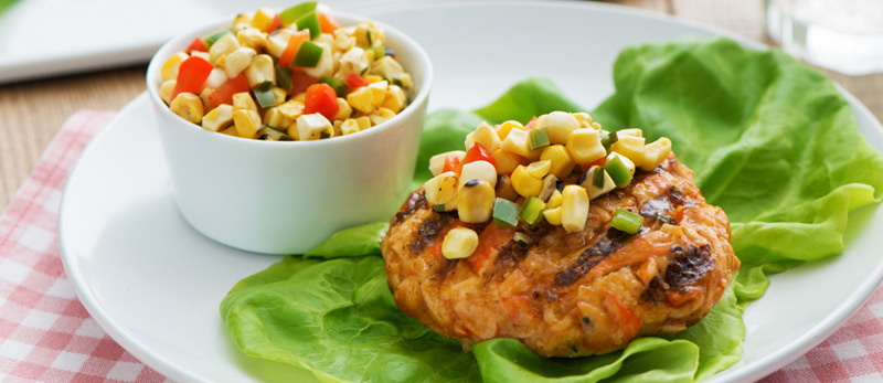 BBQ Crab Cakes with Corn Salsa