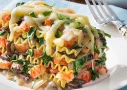 Creamy Crab & Mushroom Lasagna