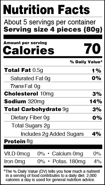 ocean legs nutritional